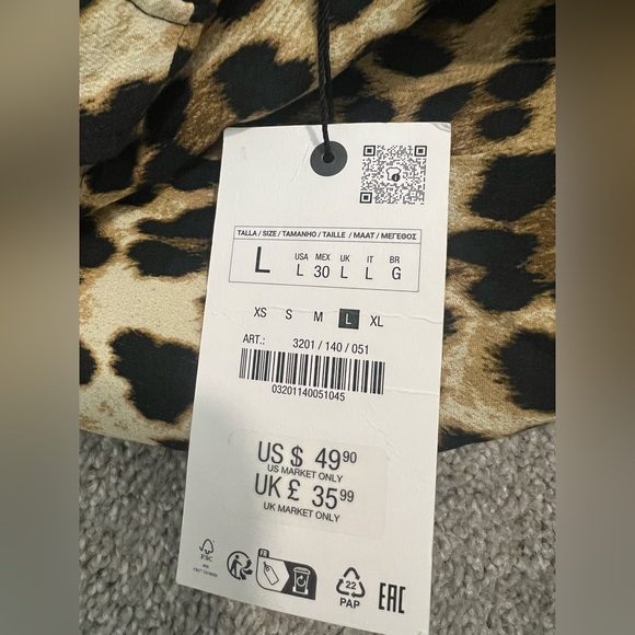 NWT ZARA ANIMAL PRINT DRESS ZW COLLECTION 3201/140 LEOPARD WOMEN LARGE - Picture 4 of 14